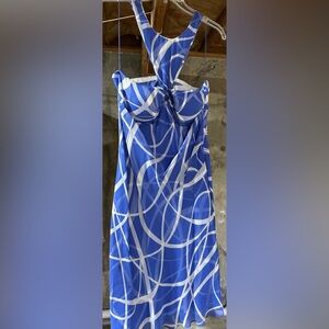 Blue and White Abstract Dress